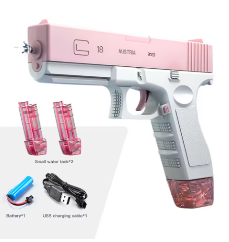 HydroBlast – Pistolet à Eau Électrique - Rose